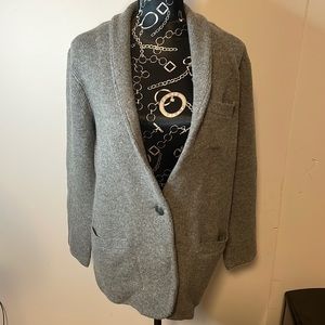 Nwt J Crew Heather Gray Wool Long Sleeve Button Cardigan  Size Small